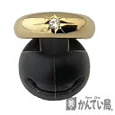 T【K18】ダイヤモンドリング ダイヤモンド D0.055ct リング最大幅約5mm サイズ約13号 イエローゴールド K18 金 総重量約7.4g アクセサリ...