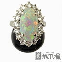 T【Pt900】オパールリング O5.32ct D1.97ct 約11号 ダイヤモンド オパール ホワイト 遊色 プラチナ ジュエリー 鑑別書 総重量約12.0g 色石 指輪 ゴージャス 磨き仕上げ済【プラチナ900】【大特価価格】【かんてい局宇都宮戸祭店】31031739317-176t-k