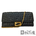 T【FENDI】チェーンウォレットバッグ 8M0365 レザー ゴールド金具 お財布バッグ チェーンショルダー付き レディース 斜め掛け 本体のみ 中古【フェン...