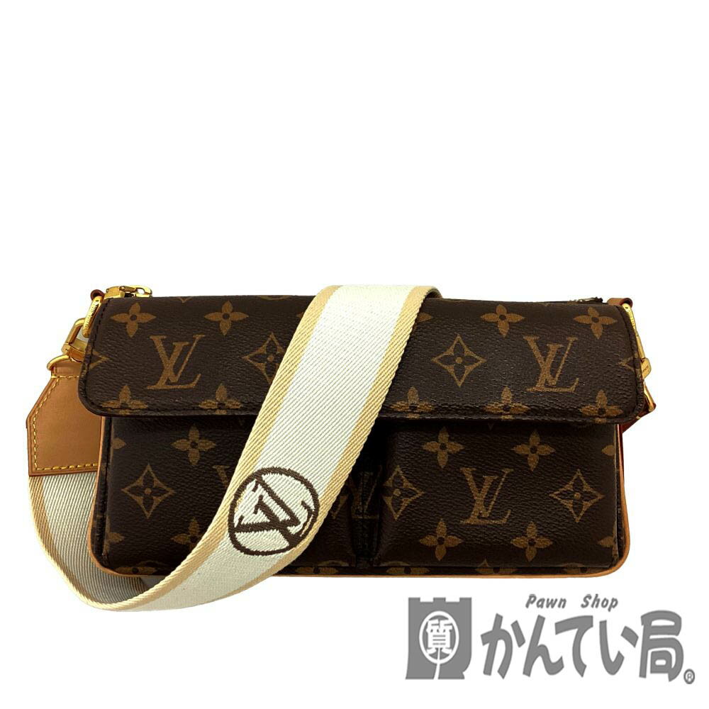 T【LOUIS VUITTON】ヴィヴァシテ　M46999　モノグラムバイブ　ブラウン　ショルダーバッグ　ゴールド金具 　キャンバスストラップ有　　2WAYバッグ　RFID　人気　女性　可愛い　中古【ルイヴィトン】【質屋かんてい局宇都宮戸祭店】31008799317-46t-h(4)