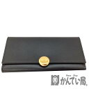 T【LOEWE】ペブルコンティネンタルウォレット CANBACWX01 シャイニーナパカーフレザー ブラック 黒 長財布 ゴールド金具 アナグラム かぶせ蓋 ...