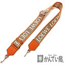 U【中古】【LOEWE】アナグラムショルダーストラップ 182243 ジャガード レザー ブラウン系 シルバー金具 箱有 美品 人気【ロエベ】【大特価価格】【か...