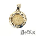 U【中古】【PT1000】エンジェルコイン付ペンダントトップ 1/25OZ コインPt1000 枠Pt900 総重量約3.9g コイントップ プラチナ ペンダン...