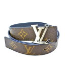 N【中古】【LOUIS VUITTON】ルイヴィトン　サンチュールLVイニシャル　M0141　JJ4108　モノグラム　約74～84cm　最大3.0cm幅　ベルト　リバーシブル　オシャレ　LV　ブランド小物　レディース　メンズ　本体のみ　送料無料　特別価格　那須塩原店★20-4560n