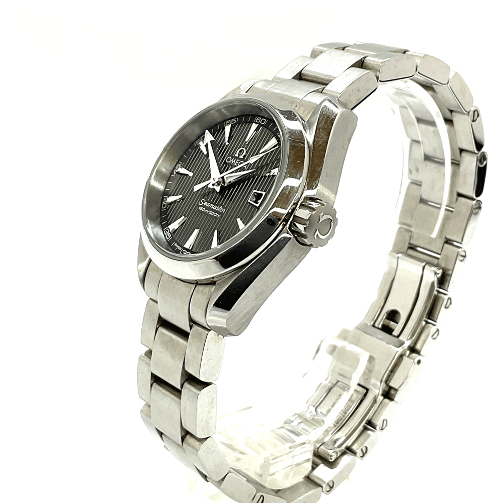 N【中古】【OMEGA】オメガ　シーマスターアクアテラ　クオーツ時計　231.10.30.61.06.001　シルバーカラー×グレー文字盤　現状販売　最大腕回り約18cm　レディース腕時計　ブランド時計　箱/ギャラ有　稼働品　質屋かんてい局那須塩原店★3100211-27n