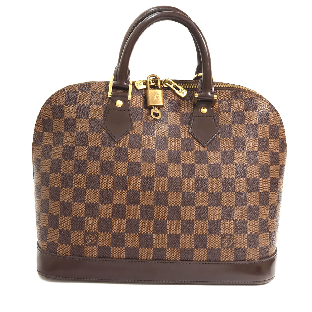 N【中古】【LOUIS VUITTON】ルイヴィトン　アルマ　N53151　FL0095　ダミエ　エベヌ　ブラウン系　トートバッグ　レディース　お出掛け　ブランドバッグ　鍵付属　送料無料　特別価格　那須塩原店★31003140-138n