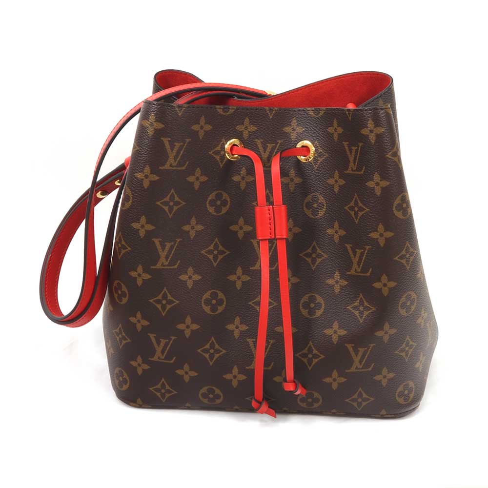 N【中古】【LOUIS VUITTON】ルイヴィトン ネオノエ M44021 NZ4129 モノグラム ブラウンカラー コクリコ レッドカラー ショルダーバッグ トートバッグ 肩掛けバッグ レディース ブランドバック 巾着型 箱/布袋付属 特別価格 送料込 那須塩原店★3100427-262n