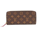 N【中古】【LOUIS VUITTON】ルイヴィトン　ポルトフォイユ・クレマンス　M60742　RFID　モノグラム　フューシャ　レディース　メンズ　コンパクト　普段使い　箱/布袋有　送料無料　特別価格　那須塩原店★3101558-219n