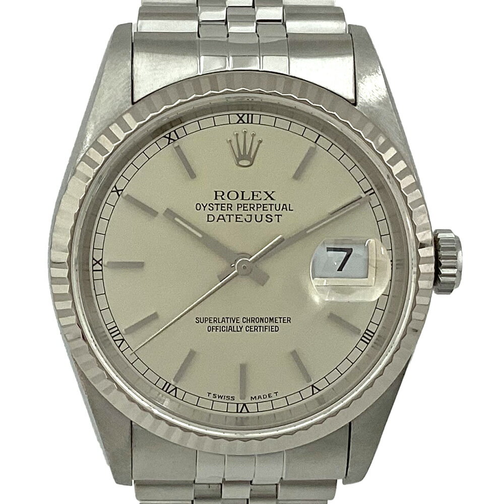 デイトジャスト 腕時計（メンズ） K　ROLEX　デイトジャスト　16234　T番　1996年頃　SS　文字盤シルバー　ケース36mm　20コマ　日差+6秒　自動巻　腕時計　メンズ　男性　オーバーホール　仕上　送料込　ブランド　付属品無　特別価格　ロレックス　質屋かんてい局　鹿沼店　31000049318-20k