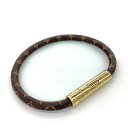 K LOUIS VUITTON ブレスレット LV M6334F BC0158 約17cm 箱 布袋 送料込 お買い得 ブラック モノグラム メンズ 男性 レ...