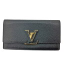 K　LOUIS VUITTON　ポルトフォイユ・カプシーヌ　M61248　MI0156　トリヨンレザー　カード入れ6　黒　2つ折り　長財布　ブラック　ノワール　ゴールド金具　小銭入れ　財布　送料込　本体のみ　普段使い　ルイ ヴィトン　中古　質屋かんてい局　鹿沼店　31018979310-238k