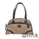 K　COACH　ミニボストンバッグ　F18918　シグネチャー　ハンドバッグ　ブラウン　茶色　トートバッグ　旅行バッグ　キャンバス地　定番ライン　特別価格　普段使い　カジュアル　レディース　女性　送料無料　コーチ　中古　質屋かんてい局　鹿沼店　31003190316-395k-m