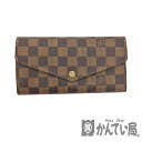 K　LOUIS VUITTON　ポルトフォイユ・サラ　N63209　布袋　箱　送料込　美品　ダミエ　エべヌ　ブラウン　茶　長財布　　小銭入れ　レディース　お手頃価格　お買い得　女性　財布　定番　男性　ユニセックス　ルイ ヴィトン　中古　質屋かんてい　鹿沼店　31015589310-233k-m