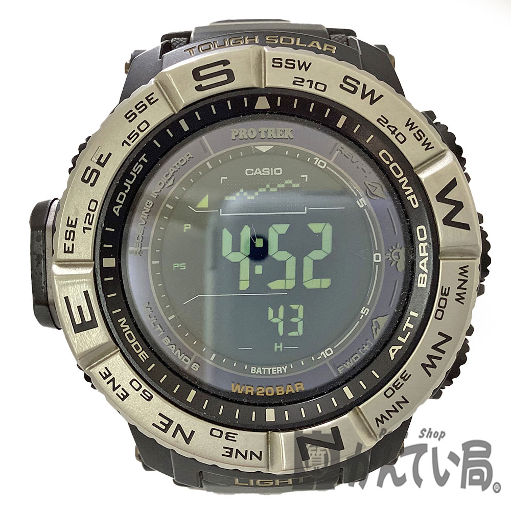 K　CASIO　PRO TREK　プロトレック　タフソーラー　PRW-3510-1JF　文字盤　ブラック　デジタル表示　ラバーベルト　電波ソーラー　メンズ　男性カシオ　アウトドア　スポーツ　カジュアル　20気圧防水　送料込　普段使い　質屋かんてい局　鹿沼店　31000189310-118k