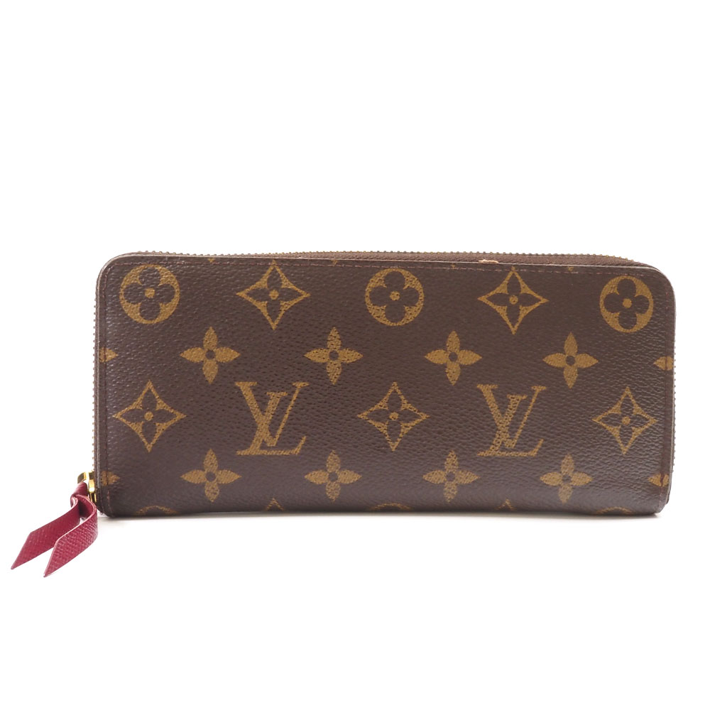 N 【LOUIS VUITTON】ルイヴィトン　ポルトフォイユ・クレマンス　M60742　SP1195　モノグラム　フューシャ　レディース　定番　人気　普段使い　スリム　オシャレ　可愛い　布袋有　送料込　特別価格　質屋かんてい局那須塩原店★3101558-102n