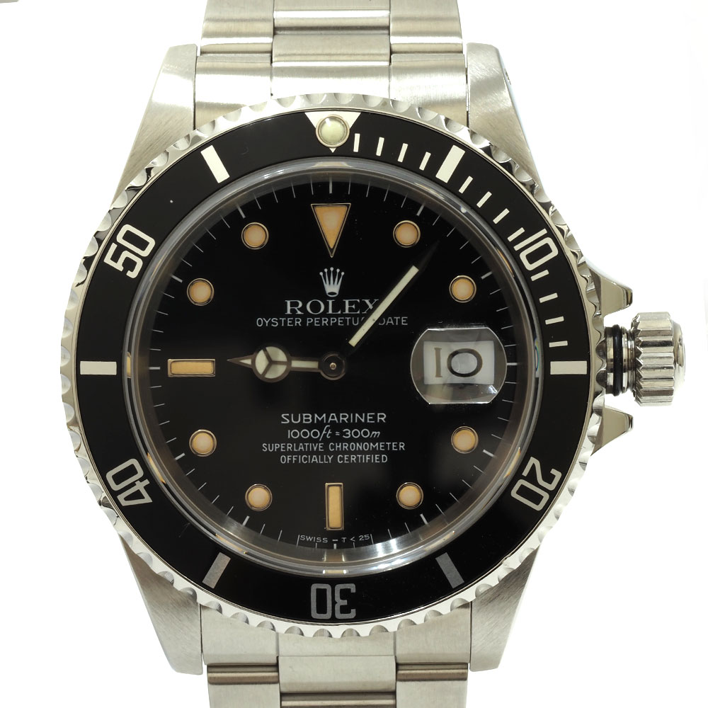 N【中古】 【ROLEX】ロレックス　サブマリーナデイト 16610　L番　1989～1990年頃製造 　トリチウム　ブラックベゼル　黒文字盤 300m防水　ダイバー　自動巻 　腕回り約16cm　メンズ　ブランド時計　本体のみ　送料込　 かんてい局那須塩原店★ 3100004-68n