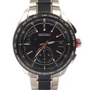 N【中古】【SEIKO】セイコー ブライツ ソーラー電波時計 8B63-OANO シルバーカラー×ブラックベルト/ブラックベゼル×文字盤 チタン メンズ 腕回り約16cm 軽量 通学 通勤 3か月保証 稼働品 本体のみ 送料無料 特別価格 ★那須塩原店 3100017-258n