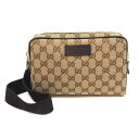 N【中古】【GUCCI】グッチ　ボディバッグバッグ　449174　GGキャンバス　ベージュ×ブラウン　ウエストポーチ　レディース　メンズ　ブランドバッグ　コンパクト　特別価格　送料込　那須塩原店-★3100656-8n