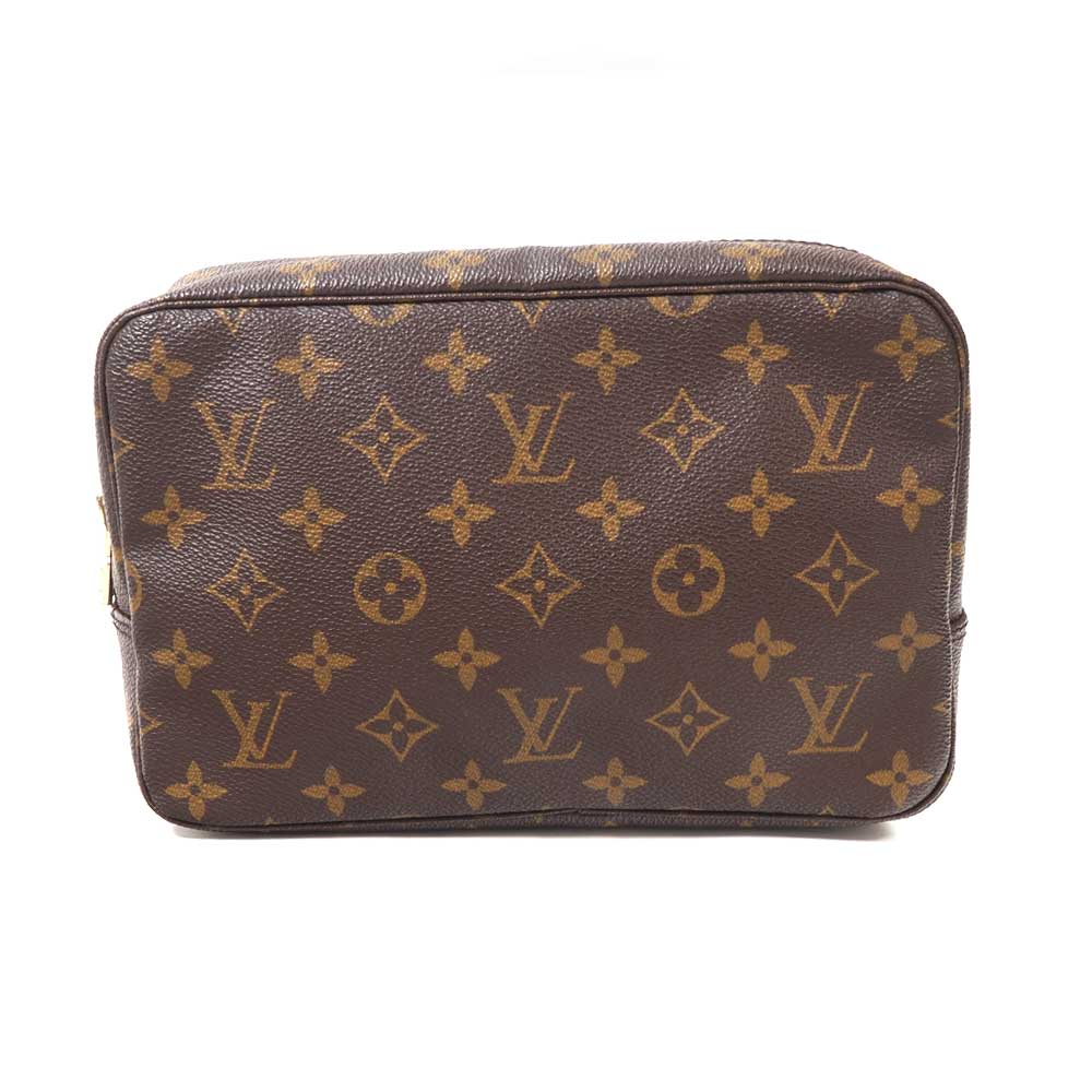 N【中古】【LOUIS VUITTON】ルイヴィトン トゥルーストワレット M47524 TH8912 モノグラム ブラウン系 メイクポーチ 小物収納 レディース メンズ 化粧ポーチ 普段使い コンパクト 本体のみ か…