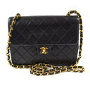 シャネル Chanel A01163 マトラッセ20 チェーンショルダーバッグ ブラック ゴールド金具【中古】