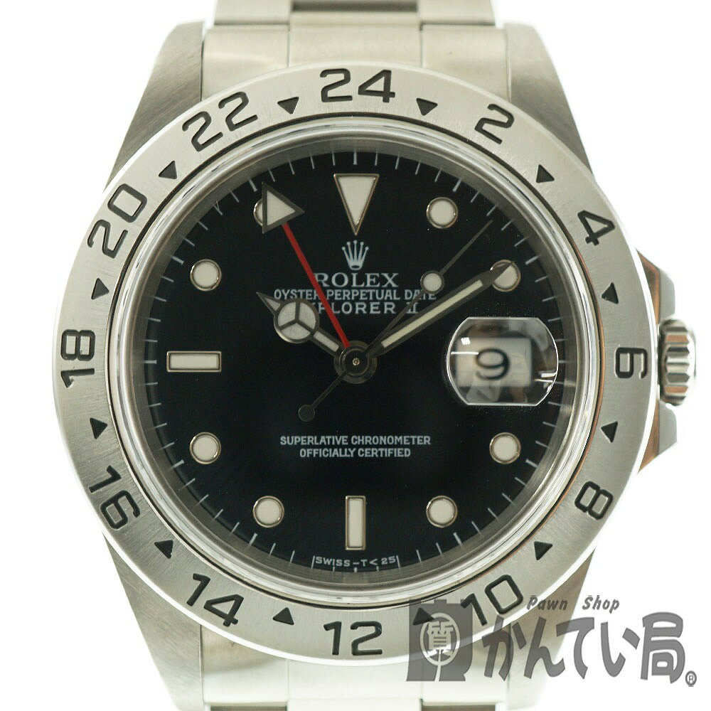 ROLEX【ロレックス】16570　エクスプローラー2　1996年頃製造　ステンレス デイト表示　日付表示　100m防水 　GMT　自動巻き(オートマチック)　オールトリチウム　メンズ プレミア　腕時計　ウォッチ　【中古】USED-SA【9】　k2002651　質屋 かんてい局春日井店