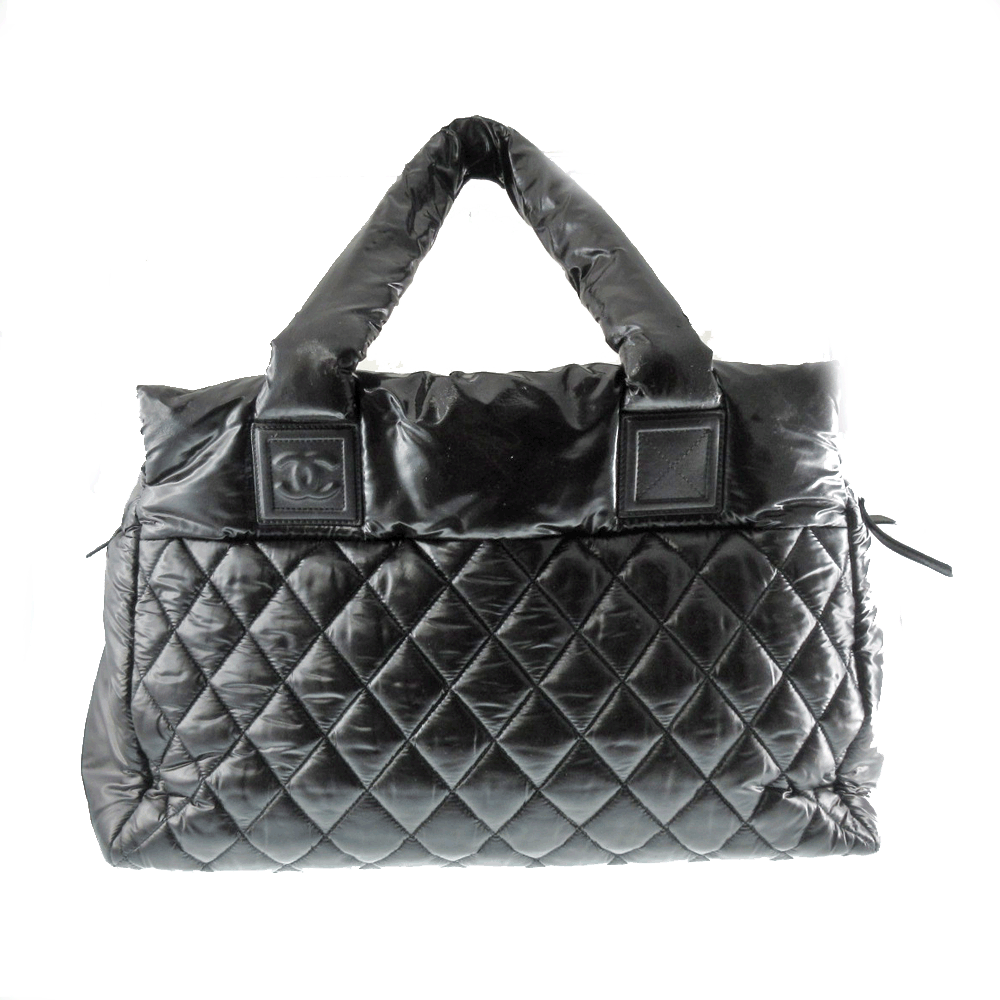 CHANEL【シャネル】A48620　コココクーン・トートバッグ　ナイロン　ブラック　レディース　大容量　小旅行　ブランド　【中古】USED-C【4】k20-4344 質屋　かんてい局春日井店