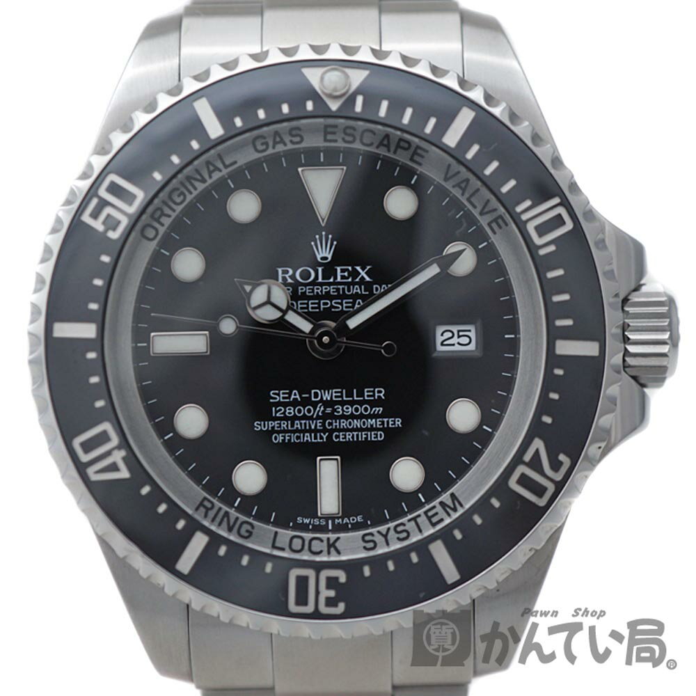 ROLEX【ロレックス】 116660 シードゥエラー ディープシー SS ステンレススチール 自動巻き 3900m防水 カレンダー 逆回転防止ベゼル ヘリウムエスケープバルブ 黒 ギャラ有 メンテナンス済み V番 メンズ 腕時計 USED-9 【中古】質屋かんてい局春日井店 k20-5309