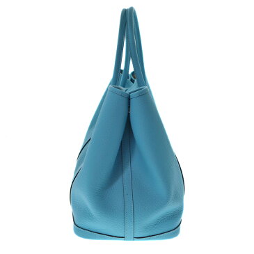 HERMES【エルメス】ガーデンパーティPM 推定素材:カントリー ライトブルー系 水色 青 オールレザー 本革 D刻印 2019年製造 トートバッグ 大容量 レディース【中古】USED-7 質屋かんてい局春日井店 k21-2337