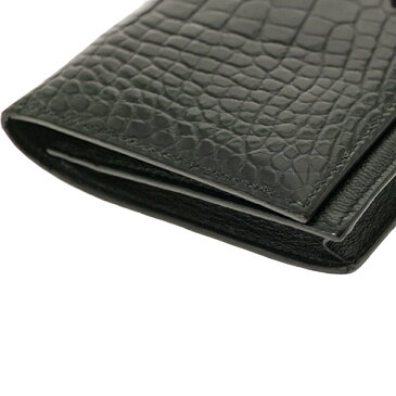 HERMES【エルメス】ベアンスフレ 長財布 ワニ革 アリゲーター レザー マチ付き H金具 ブラック系 シルバー金具 高級 ラグジュアリー メンズ レディース ユニセックス C刻印(2018年)【中古】USED-6 質屋かんてい局春日井店 k21-2362