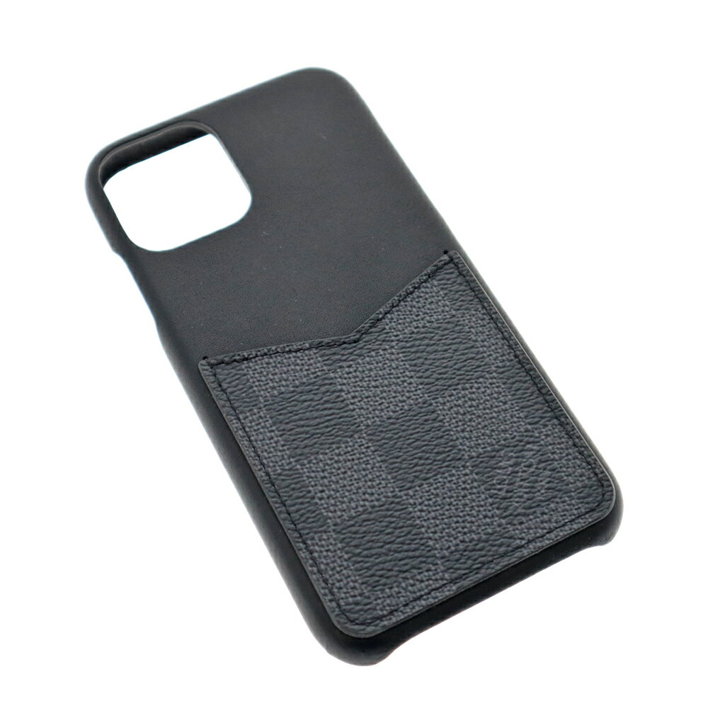 LOUIS VUITTON【ルイ・ヴィトン】N60366 iPhoneバンパー11PRO ダミエ・グラフィット アイフォンケース スマホ カバー 携帯 ブラック系 レザー ブランド　小物 お洒落 メンズ ユニセックス【中古】USED-8 質屋かんてい局春日井店 k22-1655