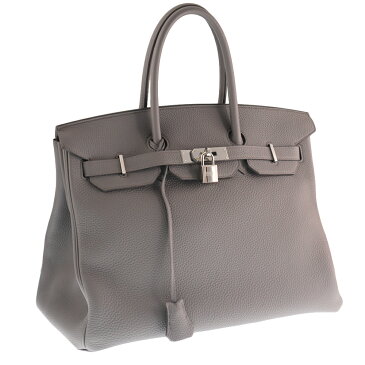 HERMES【エルメス】バーキン35 ハンドバッグ トリヨンクレマンス(推定)エタン(推定)グレー系 本革 レザー 高級 ラグジュアリー シルバー金具 レディース メンズ ユニセックス D刻印(2019年)【中古】USED-10【特上品】質屋かんてい局春日井店 k21-135
