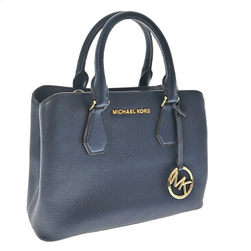 MICHAEL KORS【マイケルコース】35S8GCAS1L 2WAYトートバッグ レザー ネイビー系 ハンドバッグ 肩掛け 手持ち かばん 鞄 普段使い レディース ブランド ロゴ ゴールド金具【中古】USED-7 質屋かんてい局春日井店 k22-683