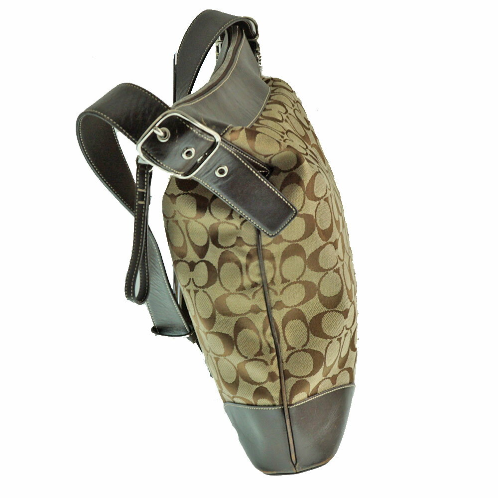 COACH【コーチ】6345　ショルダーバッグ　手持ち キャンバス ベージュ×ブラウン 　キャンバス　レザー　大容量　普段使い 　ブランド　カバン　鞄　ファッション【中古】USED-6　買取専門 かんてい局春日井店 　k21-2177