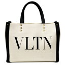 ヴァレンティノ Valentino XW2B0H19FWB VLTNプリントキャンバストート【中古】※スタッズ取れ(4)