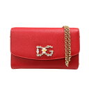 ドルチェアンドガッバーナ Dolce&Gabbana DGロゴチェーンショルダーバッグ レッド【中古】