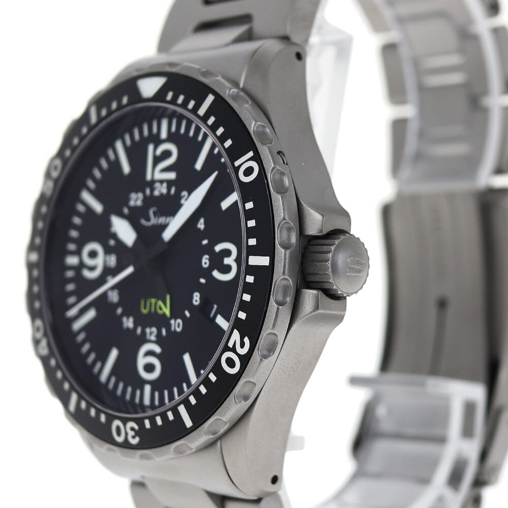 ジン Sinn 857 UTC GMTデイト メンズ 自動巻き 腕時計 ブラック 【中古】
