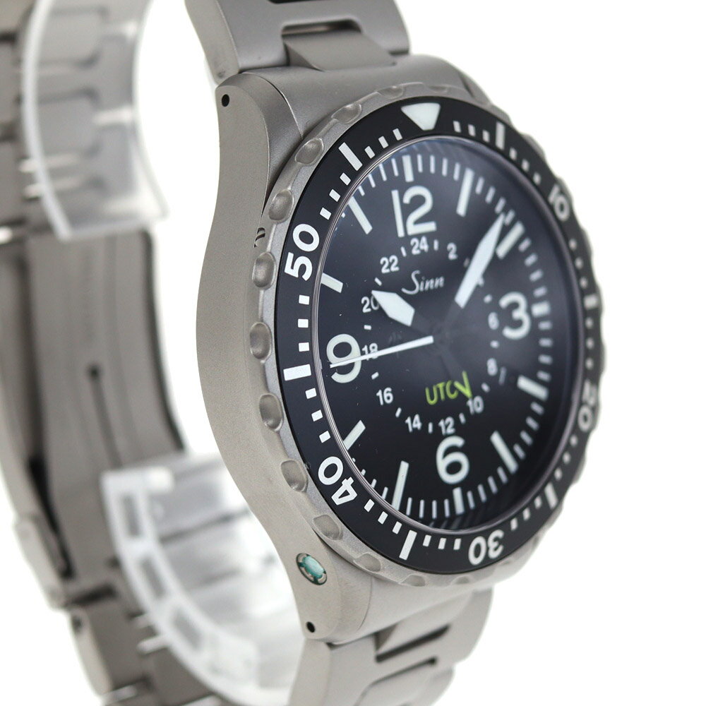 ジン Sinn 857 UTC GMTデイト メンズ 自動巻き 腕時計 ブラック 【中古】