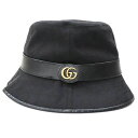グッチ Gucci 576587 バケットハット GGキャンバス レディース ブラック 【中古】