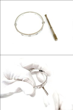 Cartier【カルティエ】ラブブレス ハーフダイヤ K18WG ホワイトゴールド ダイヤモンド サイズ 16 レディースアクセサリー ブランド ジュエリー【中古】USED-A 質屋かんてい局北名古屋店 n18-2618