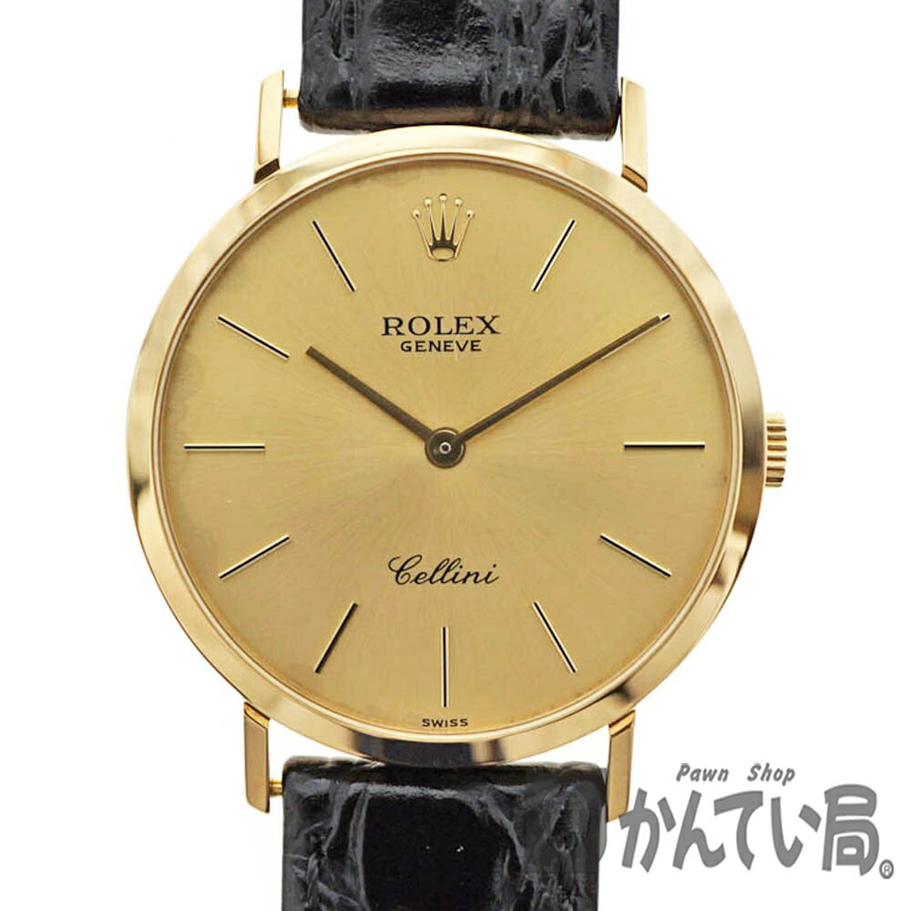 ROLEX【ロレックス】4112/8　チェリーニ　N番　シャンパンゴールド　手巻き　メンズ　YG　750　革ベルト　内部点検済　【中古】USED-7　【質屋かんてい局北名古屋店】n20-4293