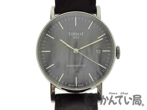 TISSOT【ティソ】 T109.407.16.051.00 エブリタイム 自動巻き レザー ブラック 裏スケ メンズ 腕時計 【中古】質屋かんてい局北名古屋店 n19-5430