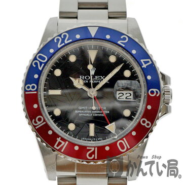 【ギャラ有】ROLEX【ロレックス】 16750 GMTマスター1 SS 腕時計 自動巻き オートマチック 85番台 ペプシ プラスチック 風防 シングル トリチウム スパイダー文字盤 フチあり【中古】USED-9 質屋かんてい局北名古屋店 n3100004928800009