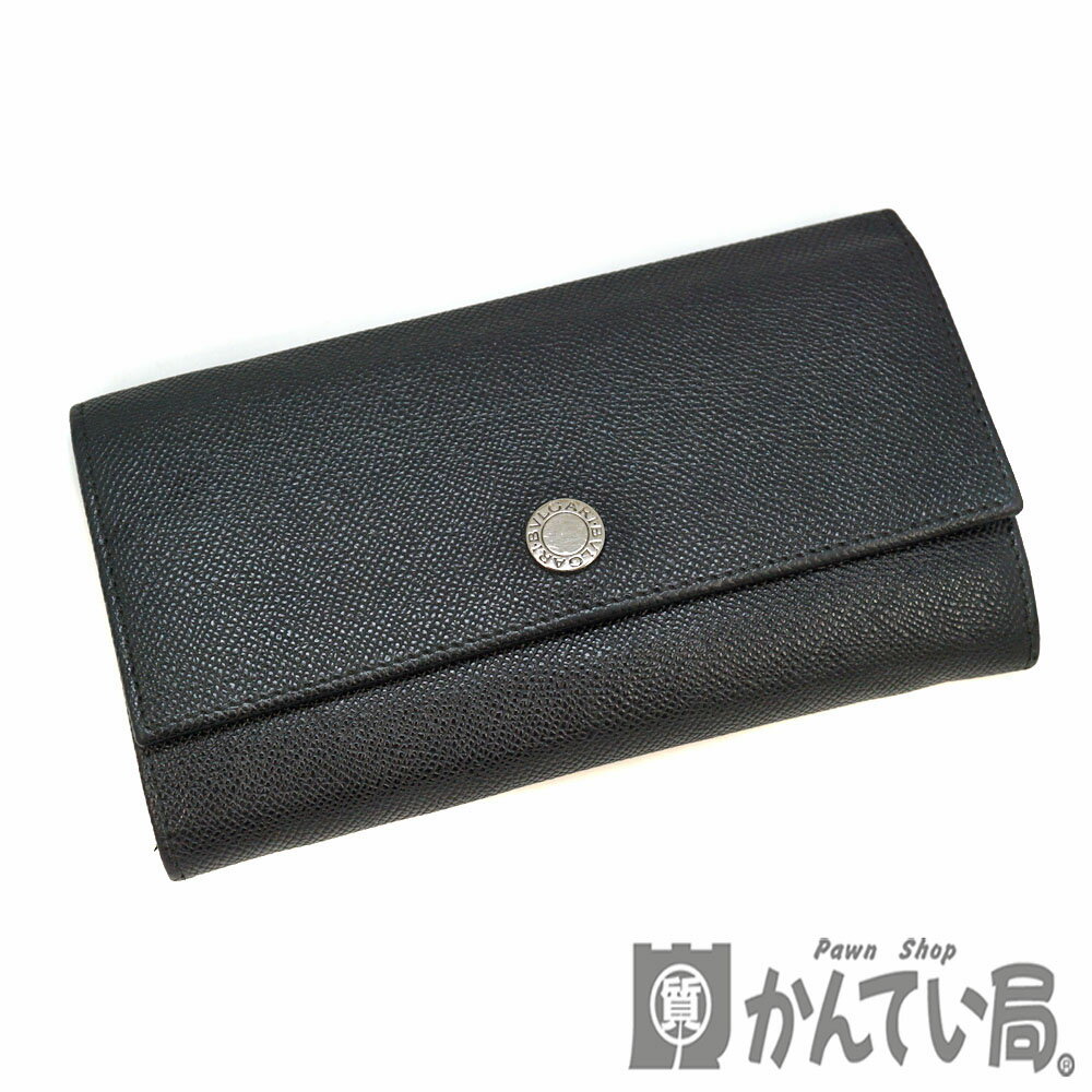 BVLGARI【ブルガリ】27749 ファスナー付長財布　さいふ　サイフ　レザー　ブラック　メンズ　財布【中古】USED-6 質屋かんてい局北名古屋店 n20-4861