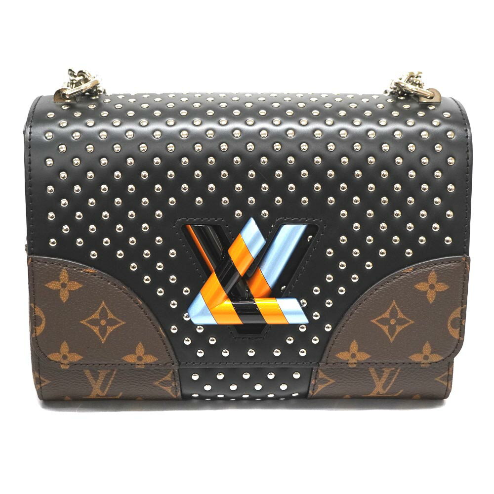 LOUIS VUITTON【ルイヴィトン】ツイストMM レザー Vロック スタッズ モノグラムキャンバス マルチカラー ブラック ブルー オレンジ レディース ショルダー 肩掛け クラッチ ブランド カバン 鞄 かばん LV【中古】USED-8 質屋かんてい局北名古屋店　n22-6033