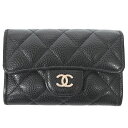 シャネル Chanel AP0214 クラシックフラップ コインケース 小銭入れ ブラック 【中古】