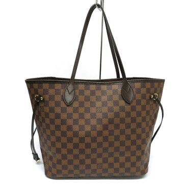 【値下げ】LOUISVUITTON【ルイヴィトン】 N51105 ネヴァーフルMM ダミエ・エベヌ ブラウン レッド トートバッグ レディース 鞄 【中古】 USED-6 質屋 かんてい局細畑店 h2105755