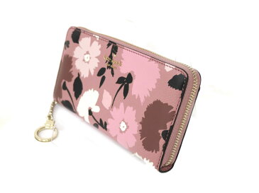 kate spade【ケイトスペード】　WLRU5673　ラウンドファスナー　財布　長財布　お花　花柄　ピンク　レディース　【中古】USED-8 かんてい局小牧店 c3101608928500001