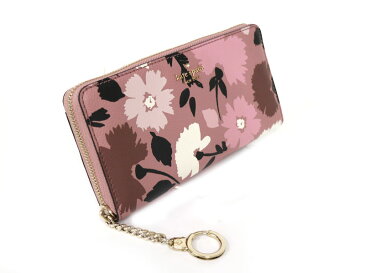 kate spade【ケイトスペード】　WLRU5673　ラウンドファスナー　財布　長財布　お花　花柄　ピンク　レディース　【中古】USED-8 かんてい局小牧店 c3101608928500001