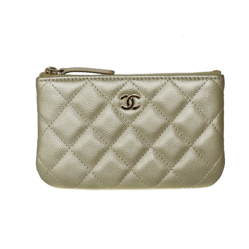 シャネル Chanel クラシックポーチ シルバー【中古】