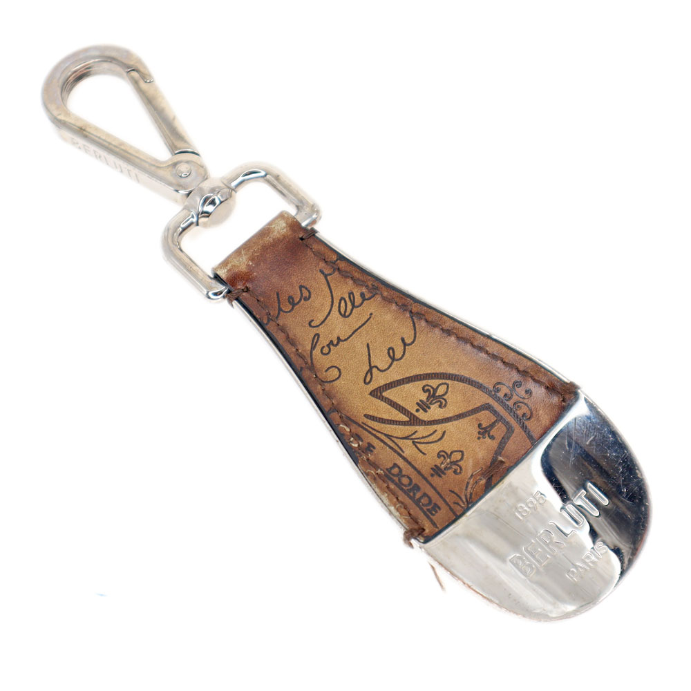 ベルルッティ Berluti シューホーンチャーム カリグラフィ メンズ レザー ブラウン【中古】